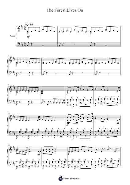 The Forest Lives On Sheet Music by Needlr-Arr.Dwightbright