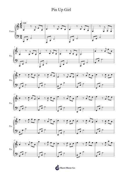 Pin Up Girl Sheet Music by Nadan Music-Arr.Vogtyves