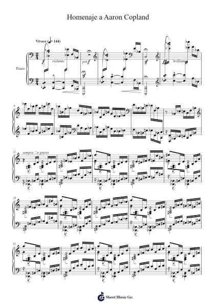 12 Preludios Americanos, Op.12 No.11: Homenaje a Aaron Copland Sheet Music by Alberto Ginastera-Arr.Kyleret Earlkyle