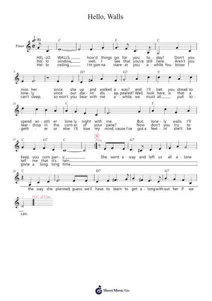 Hello Walls Sheet Music by Willie Nelson-Arr.Trollfax