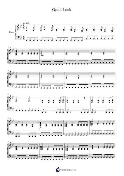 Good Luck Sheet Music by Hudfox-Arr.Manlynch