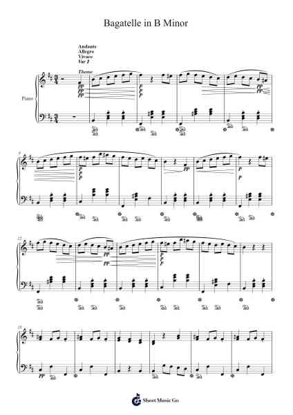 Bagatelle in B Minor Sheet Music by Dylan Rhys Freeman-Arr.Sylgou