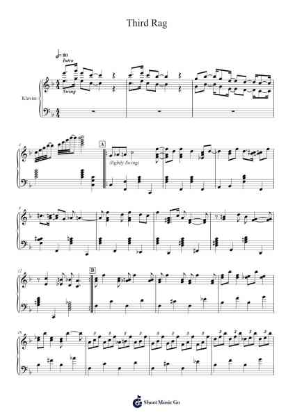 Third Rag Sheet Music by Nick Wagner-Arr.Humeleen Bachnat