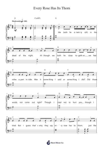 Every Rose Has Its Thorn Sheet Music by Poison-Arr.Felgrace