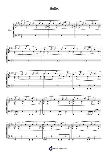 Bullet Sheet Music by Sky Rimeheart-Arr.Sinbryce