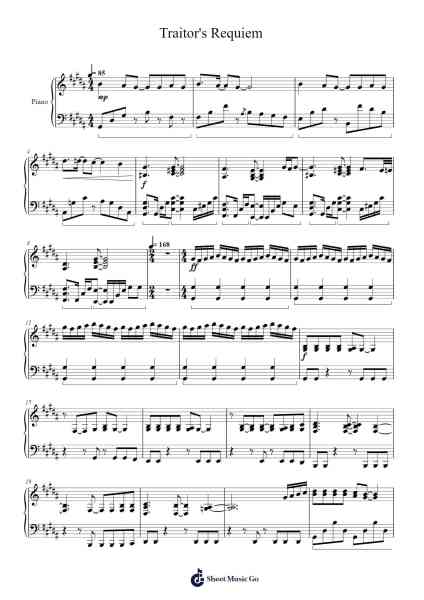 Traitor's Requiem Sheet Music by Daisuke Hasegawa-Arr.Sonsaul Corfort
