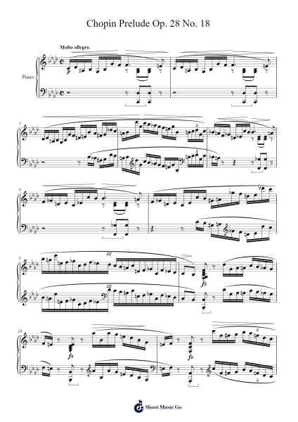 Prelude Op. 28 No. 18 in F Minor Sheet Music by Frédéric François Chopin-Arr.Croftsdwight Rhyspiers