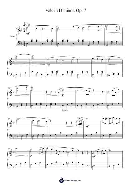 Vals in D Minor, Op. 7 Sheet Music by Leandro M.-Arr.Webbjohn Zafy