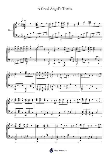 A Cruel Angel's Thesis Sheet Music by undefined-Arr.Colbard Ramsdick