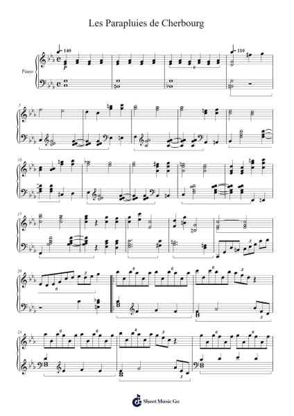 Les Parapluies de Cherbourg Sheet Music by Michel Legrand-Arr.Egbeau