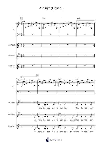 Aleluya (Cohen) Sheet Music by Leonard Cohen-Arr.Kylenus Minruth