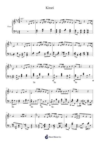 Kirari Sheet Music by 藤井風-Arr.Rhysboyce