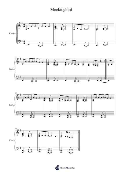 Mockingbird Sheet Music by Lukas Herrmann-Arr.Giswolf