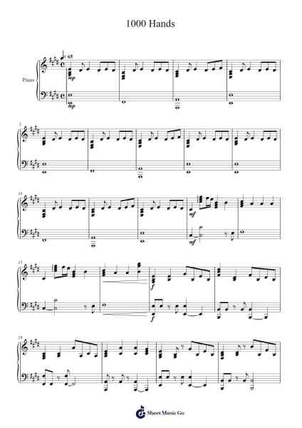 1000 Hands Sheet Music by Douchards-Arr.Fieldtein