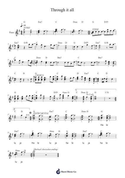 Through it all Sheet Music by Reuben Morgan/Hillsong Worship-Arr.Boycehe