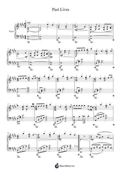 Past Lives Sheet Music by BØRNS-Arr.Churmike