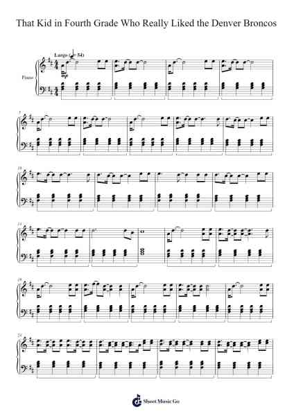 That Kid in Fourth Grade Who Really Liked the Denver Broncos Sheet Music by Chris Zabriskie-Arr.Rooryl Petnoel