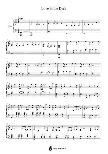 Love in the Dark Sheet Music by Adele-Arr.Losopp Webslin