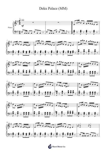 Deku Palace (MM) Sheet Music by Koji Kondo-Arr.Millsharp Waygrace