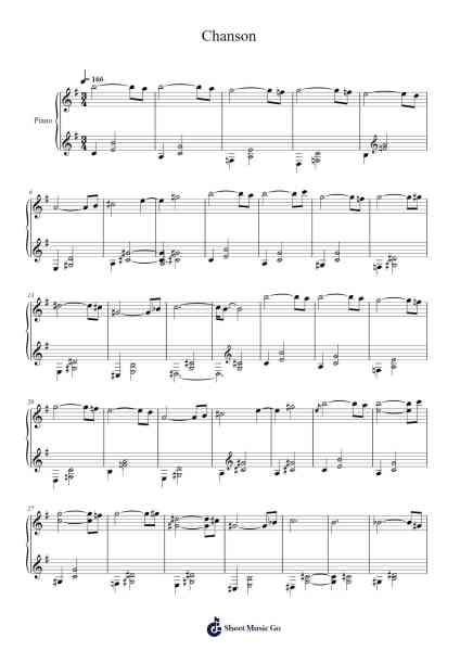 Chanson Arrangement from BTTB Sheet Music by Ryuichi Sakamoto-Arr.Brewsriah Lesrald