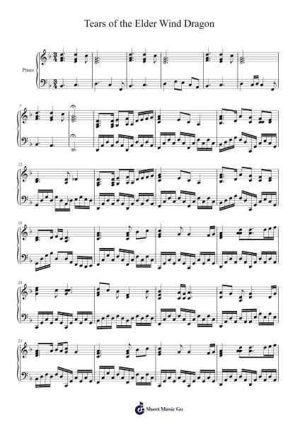 Tears of the Elder Wind Dragon Sheet Music by Tomoko Morita-Arr.Lesdes Sadel