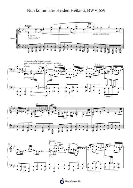 Choralvorspiel Nr. 3 "Nun komm' der Heiden Heiland", BWV 659 (Arr. F. Busoni) 樂譜由 Johann Sebastian Bach - 編曲 Xefunk Huttrick