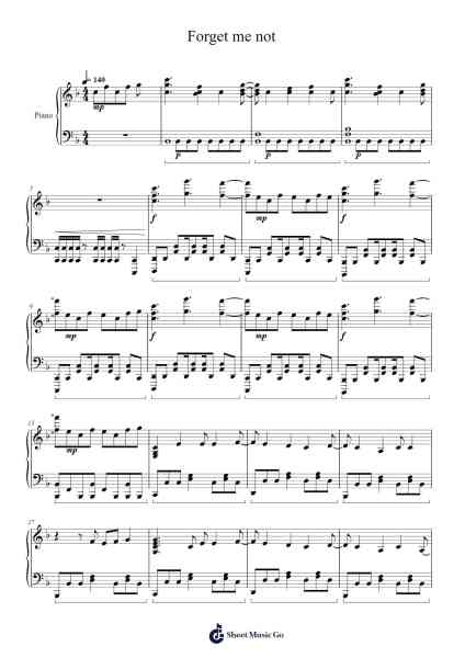 Forget me not Sheet Music by -Arr.Bertreade