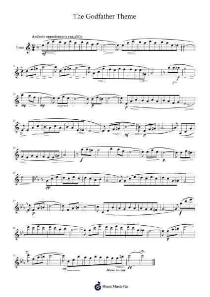 The Godfather Theme Sheet Music by Nino Rota-Arr.Lynzoe Haybob