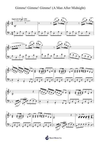 Gimme! Gimme! Gimme! (A Man After Midnight) Sheet Music by ABBA-Arr.Caewald Tabpritt
