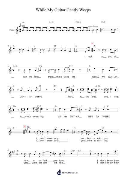While My Guitar Gently Weeps Sheet Music by George Harrison-Arr.Gilphia