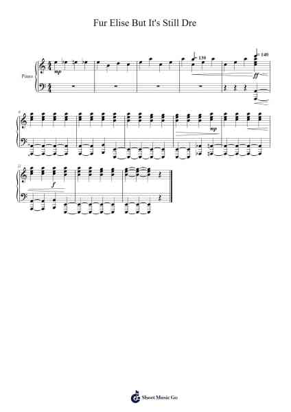 Fur Elise But It's Still Dre Sheet Music by Ludwig van Beethoven-Arr.Gillling