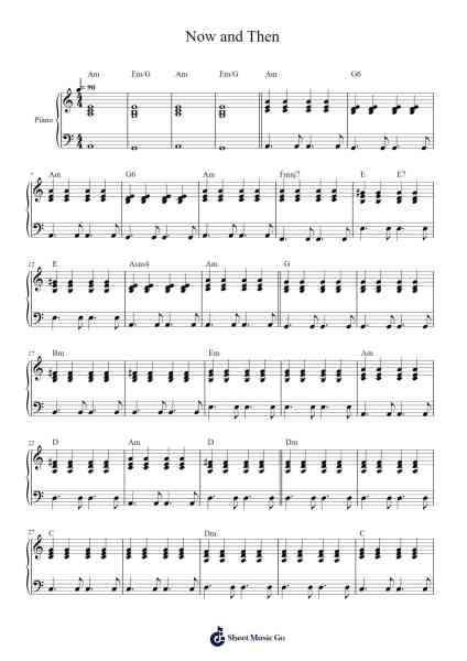 Now and Then Sheet Music by The Beatles-Arr.Felnah Puvien