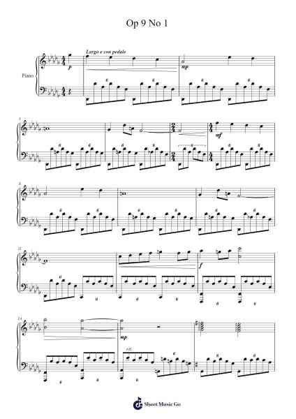Nocturne in B-flat Minor, Op. 9, No. 1 Sheet Music by Camilro Jeamesraine-Arr.Kerrdutt Anda