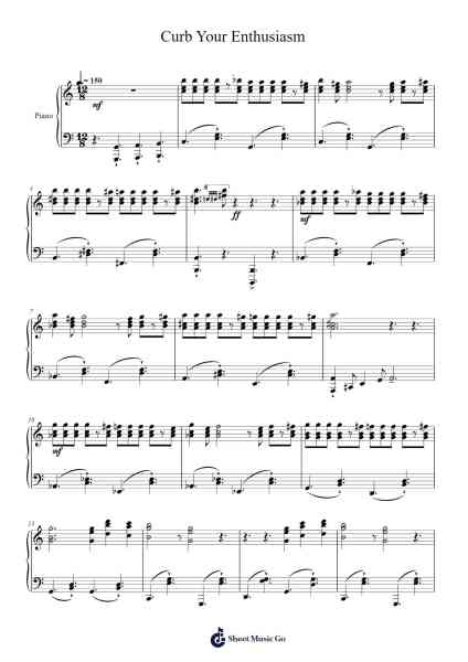 Curb Your Enthusiasm Sheet Music by Misc Television-Arr.Yonnggiles
