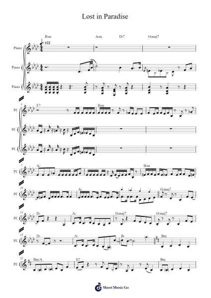Lost in Paradise Sheet Music by ALI-Arr.Bradfred Copsweet