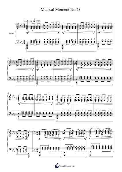 Musical Moment No. 28 Sheet Music by Hrvoje Staneković-Arr.Gwenje Cookmike