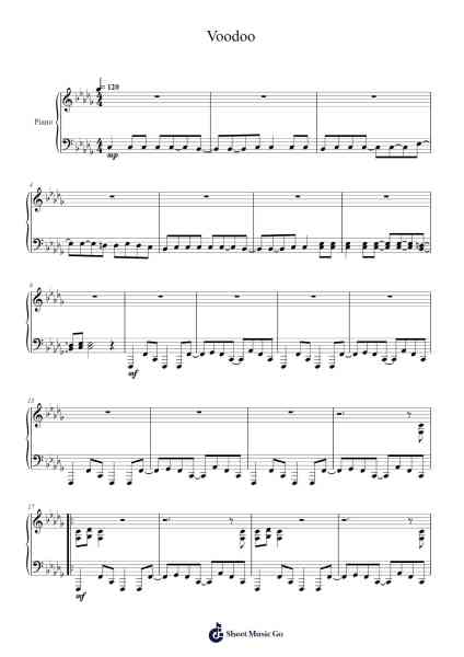 Voodoo Sheet Music by Godsmack-Arr.Kelins Woothe