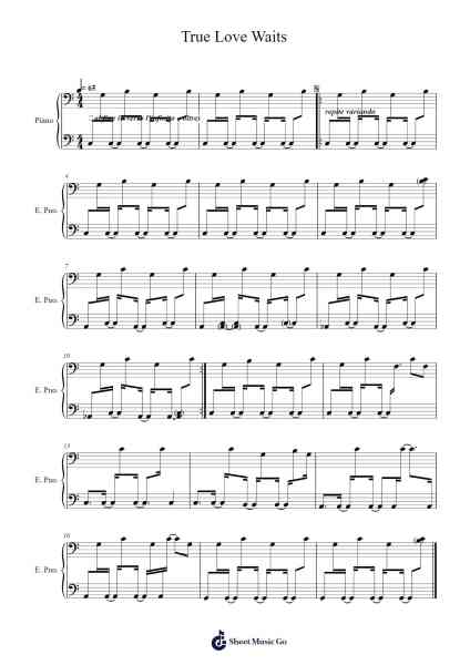 True Love Waits Sheet Music by Radiohead-Arr.Kensibyl
