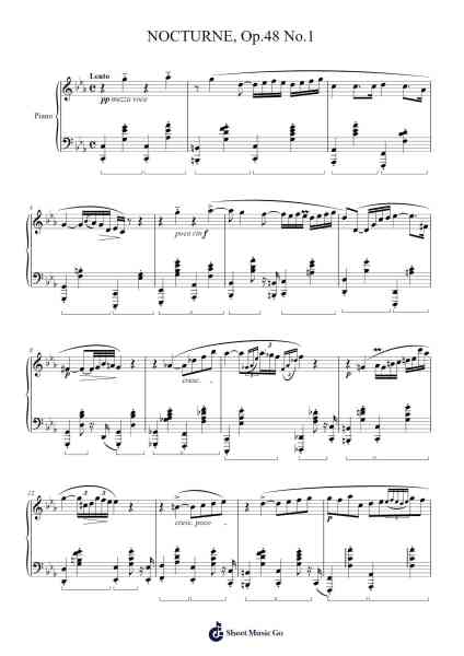 Nocturne in C Minor, Op. 48, No. 1 Sheet Music by Frédéric Chopin-Arr.Kayien Goldine