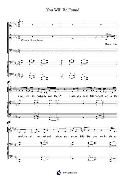 You Will Be Found Sheet Music by Benj Pasek/Justin Paul-Arr.Lencher Jameswyatt