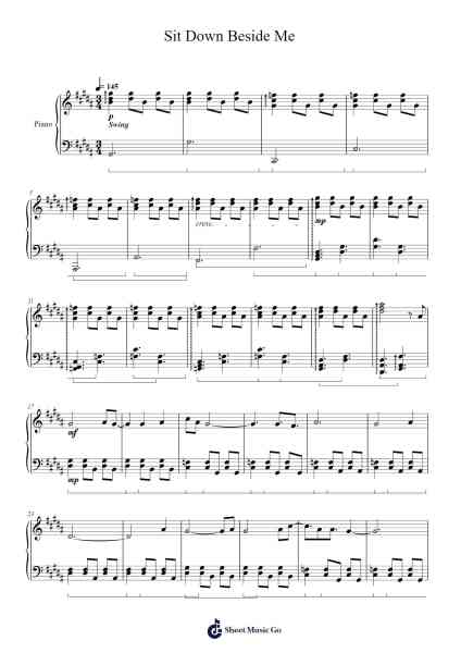 Sit Down Beside Me Sheet Music by Patrick Watson-Arr.Yerleen Virdean