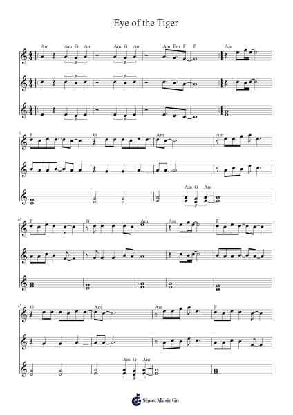 Eye of the Tiger Sheet Music by Survivor-Arr.Roykiel
