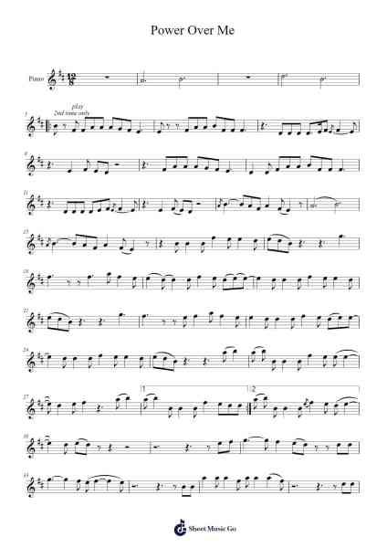 Power Over Me Sheet Music by Dermot Kennedy-Arr.Wildeh Francesgrace