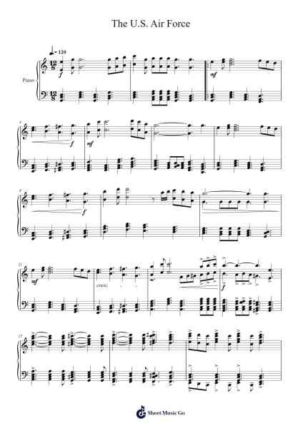 The U.S. Air Force Sheet Music by Robert MacArthur Crawford-Arr.Huxdia