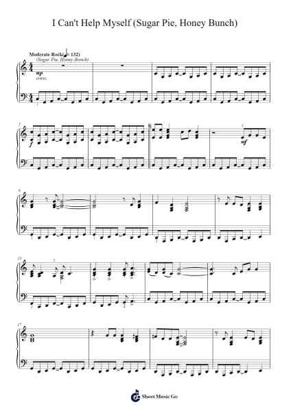I Can't Help Myself (Sugar Pie, Honey Bunch) Sheet Music by Four Tops-Arr.Yorktie Phisopp