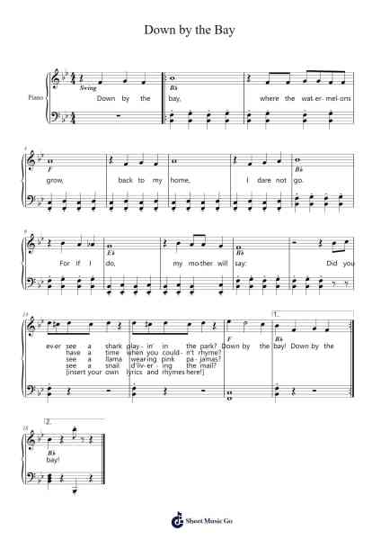 Down by the Bay Sheet Music by Traditional-Arr.Borgcon Keford