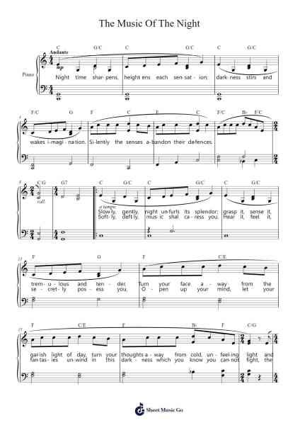 The Music Of The Night Notenblatt von Andrew Lloyd Webber-Arr.Jonessen Steinsia