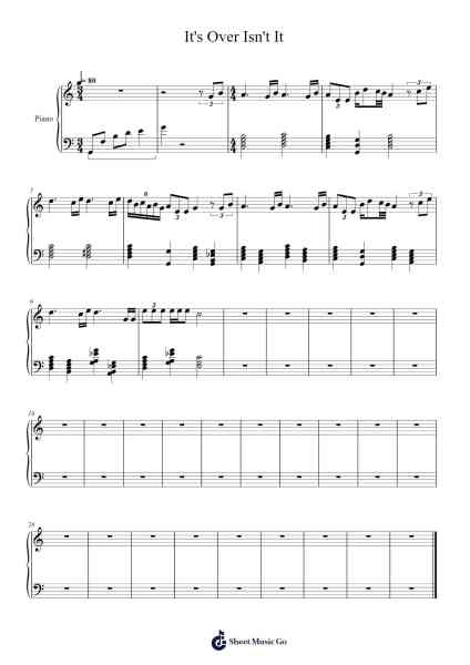 It's Over Isn't It Sheet Music by Rebecca Sugar-Arr.Pastowe Olseph