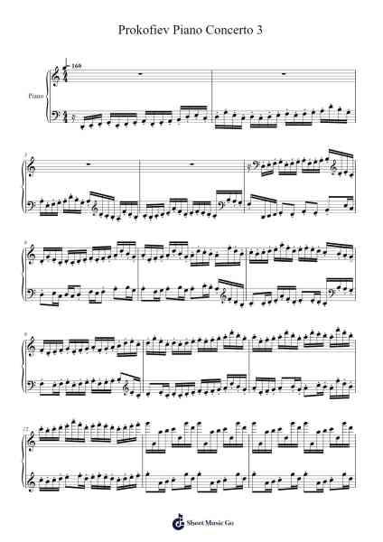 Piano Concerto No. 3 in C Major, Op. 26 Sheet Music by Sergei Prokofiev-Arr.Aumeo Glennrine