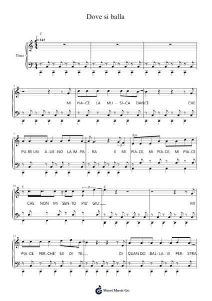 Dove si balla Sheet Music by Dargen D'Amico-Arr.Crichriet Hawreen